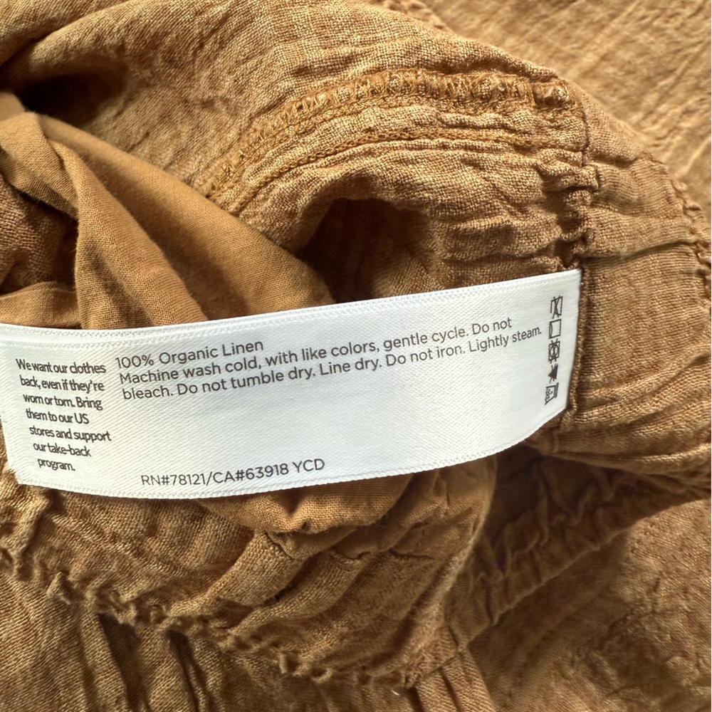 Eileen Fisher Organic Linen Cropped Pants - Picture 3 of 3